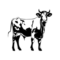 silhouette vector illustration of a cow