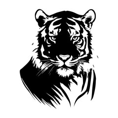 silhouette vector illustration of a tiger