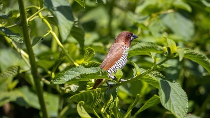 a small bird that is perched on a tree branch in the grass