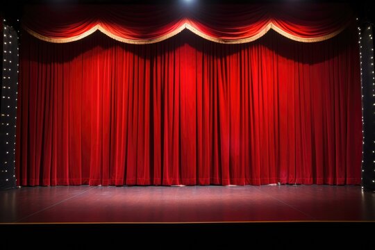 stage curtains with footlights