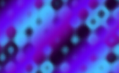 Abstract defocused horizontal background with pop art halftone dots. Vector image.