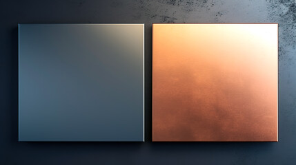 Glossy textured metal and bronze squares with space for text.