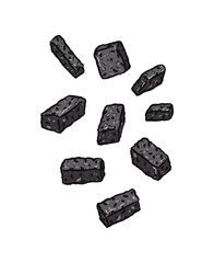 Raw rectangle Pig blood cakes