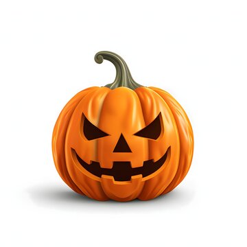 Jack-o-lantern pumpkin, Halloween image on a white isolated background.