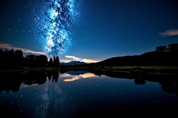 Milky Way Reflected on Lake.
