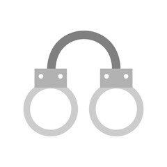 Gray shackle handcuffs icon flat vector design