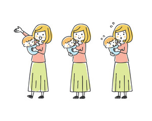 お母さんと赤ちゃんのイラスト