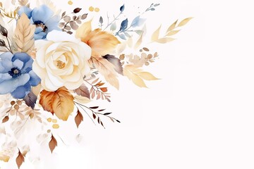 beautiful floral background in watercolor style. Generative AI