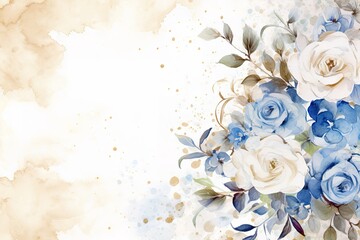beautiful floral background in watercolor style. Generative AI