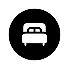 bed circular glyph icon
