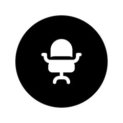 office chair circular glyph icon