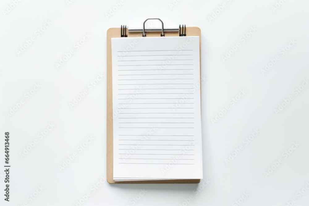 Poster shopping list in paper notebook clipboard. memo open text write background. generate ai