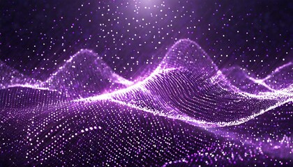 Fototapeta na wymiar abstract background with stars, Wave of Elegance: Purple Particles in Motion