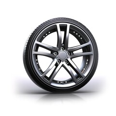 Obraz premium black car tires on white background. Generative AI