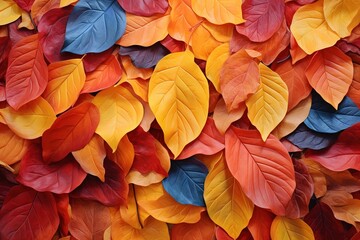 piles of colorful summer leaves. Generative AI