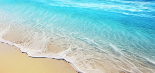 expanse of waves on a white sandy beach. Generative AI