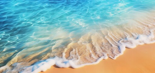 Obraz na płótnie Canvas expanse of waves on a white sandy beach. Generative AI