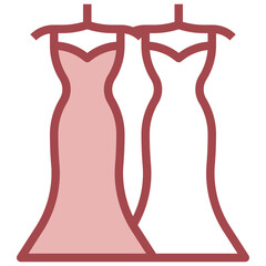 WEDDING DRESS filled outline icon,linear,outline,graphic,illustration
