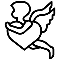 CUPID filled outline icon,linear,outline,graphic,illustration