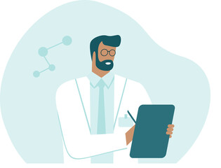 Male doctor scientist Medical health care research concept