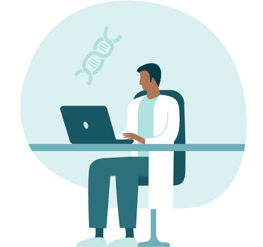 Male doctor scientist Medical health care research concept