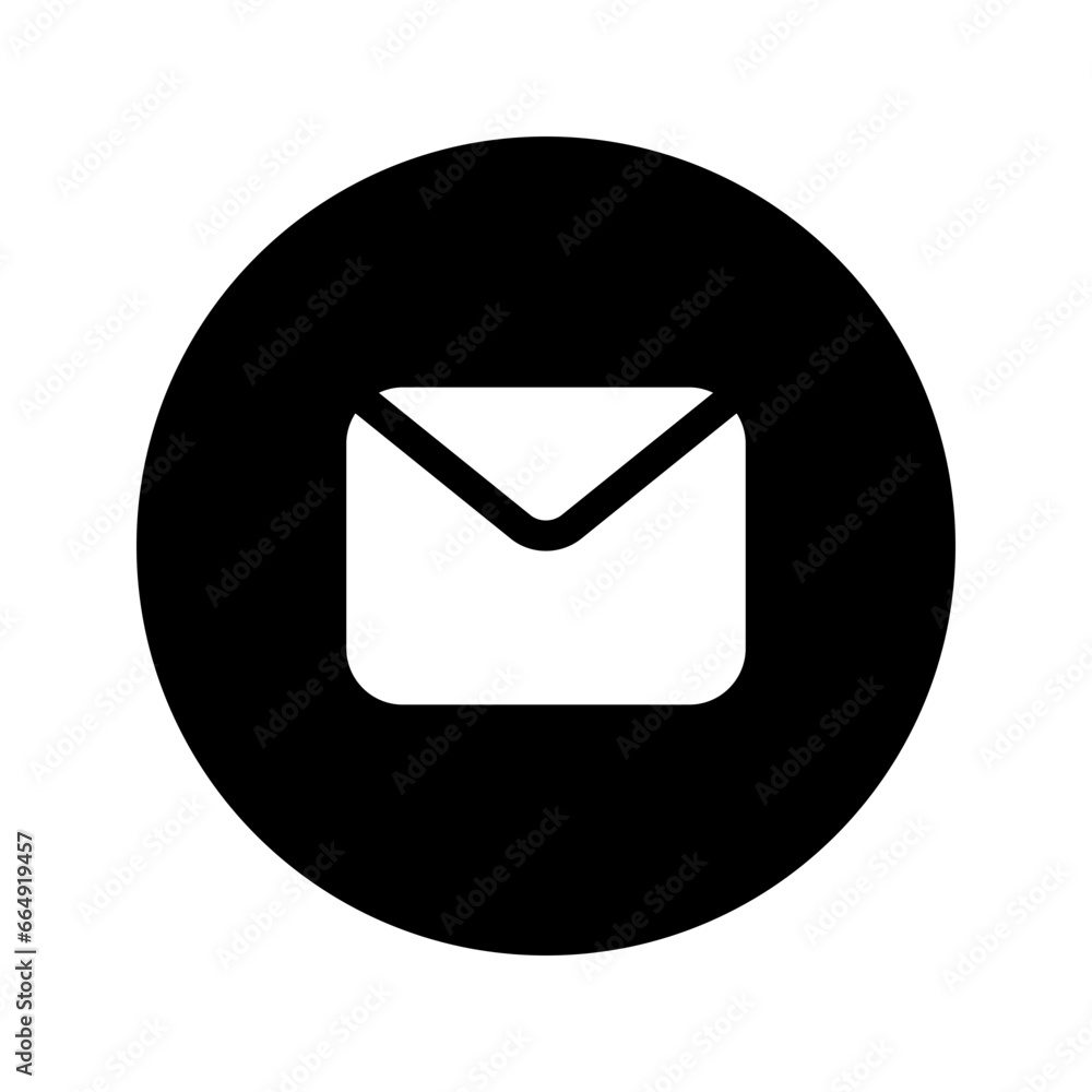 Sticker email circular glyph icon