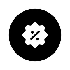 discount circular glyph icon