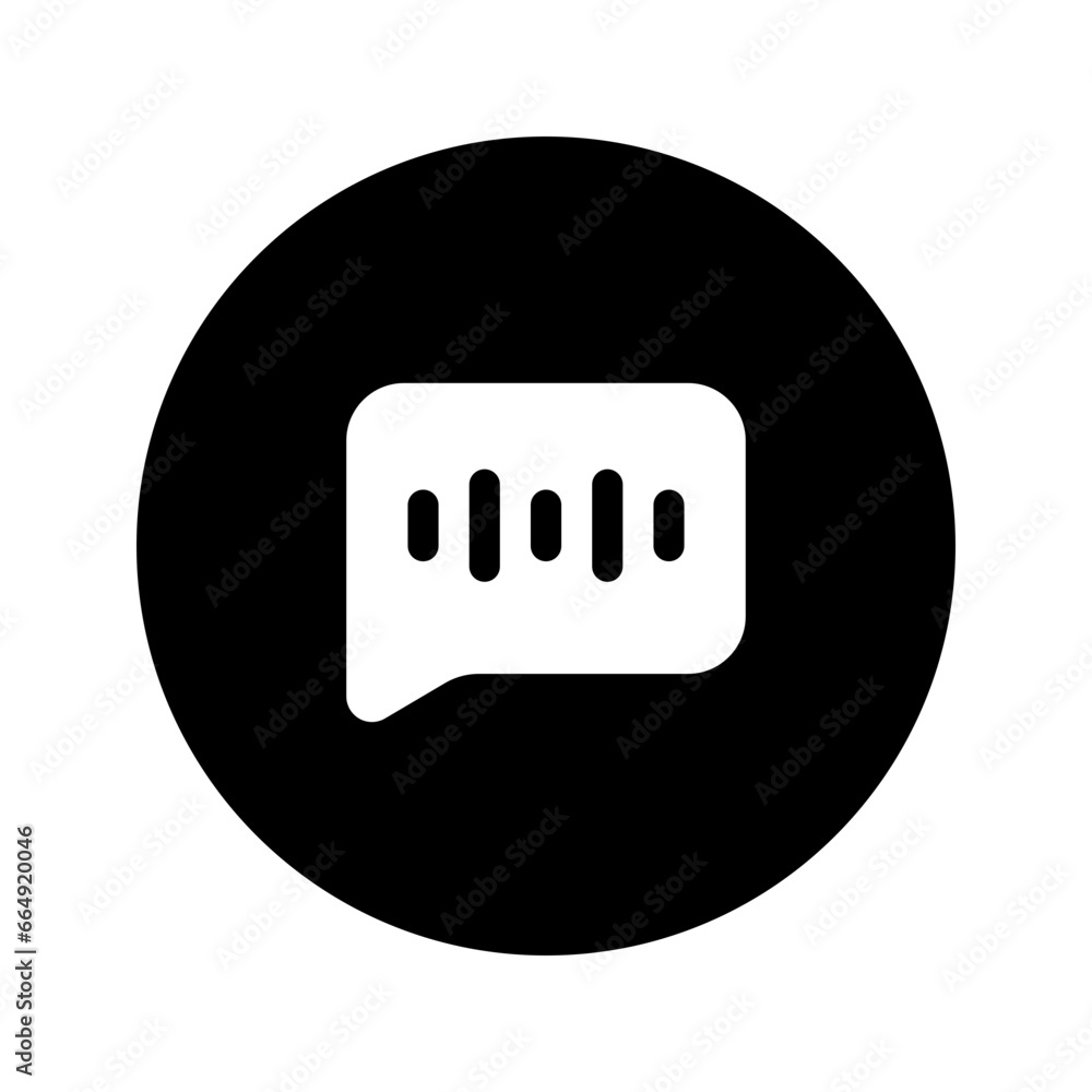 Sticker voice message circular glyph icon