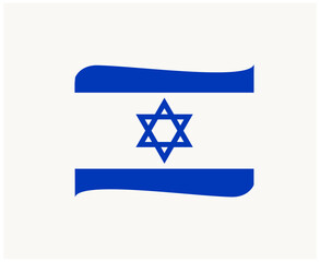 Israel Flag Emblem Ribbon Middle East country Icon Vector Illustration Abstract Design Element