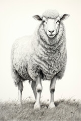 sketch of a sheep or lamb in a line art hand drawn style (1)