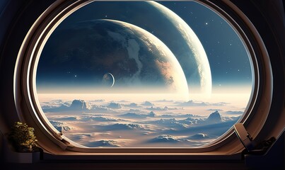 background of planets in outer space. Generative AI