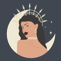 Sagittarius zodiac sign young woman cartoon illustration