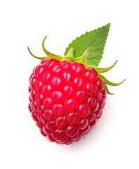 raspberry isolated on white. Generative AI