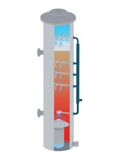 Exhaust gas scrubber transparent background