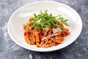 pasta with tomato sauce and parmesan