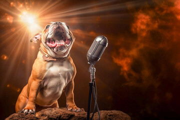  Bulldog singer with microphone