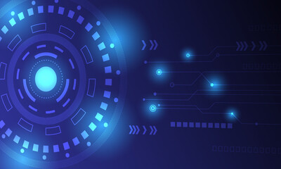 blue hi tech circles technology circuit lines connection abstract background
