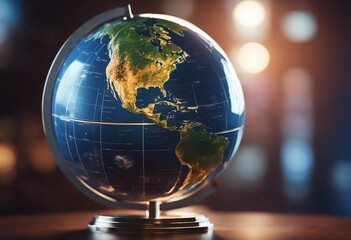 Abstract globe focusing on North America illustration image
