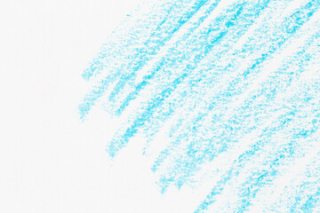 Wax crayon hand drawing blue background