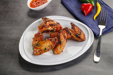 Buffalo grilled chicken wings barbecue