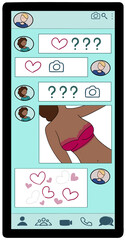 Chat conversation on a smartphone of people who are engaged in sexting 