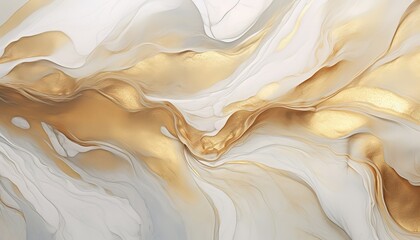 abstract wave shape background with a combination of white and gold. Wavy background with gold texture. Generative AI