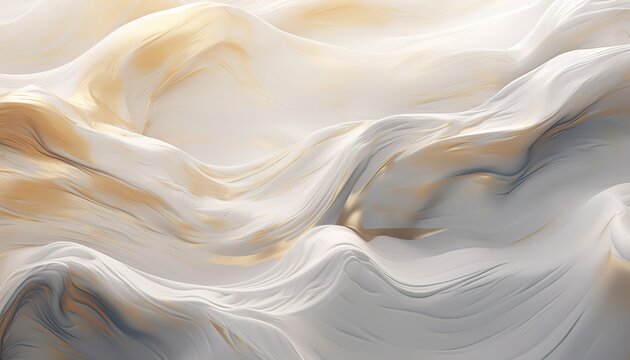 abstract wave shape background with a combination of white and gold. Wavy background with gold texture. Generative AI