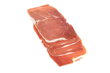 closeup on a piece of spanish serrano ham