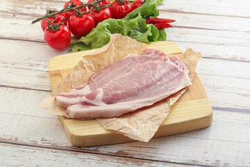 Raw pork steak for grill