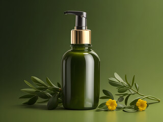  Cosmetics bottle winter product. Generative Ai