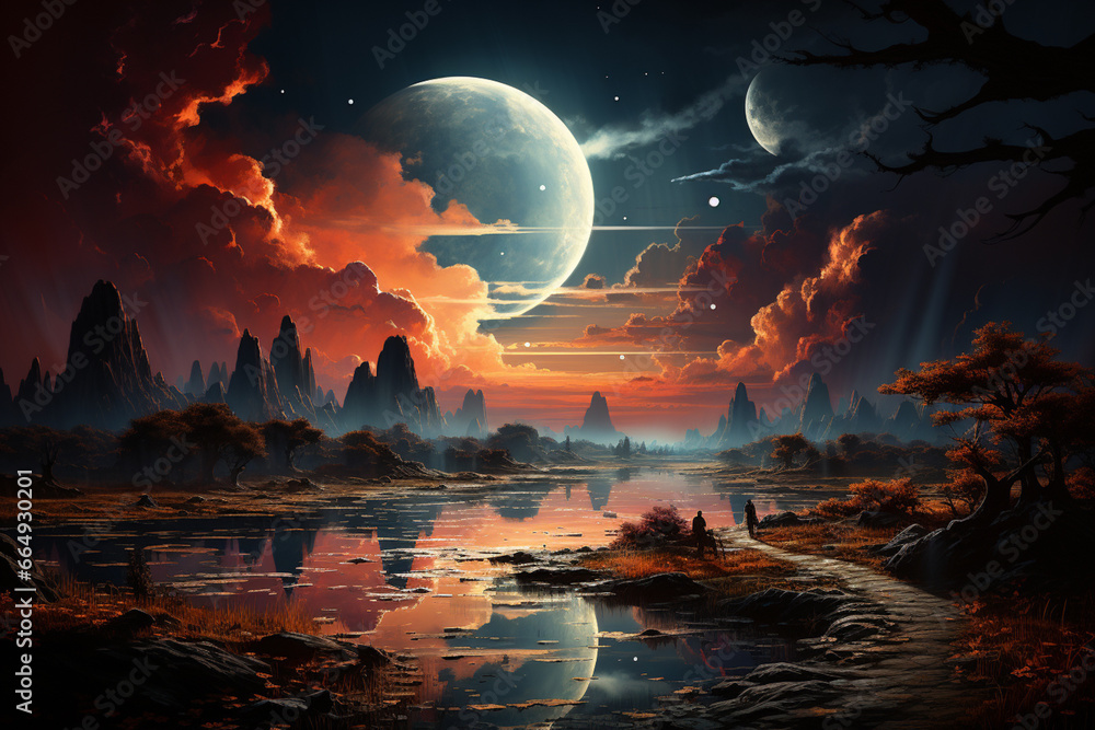 Leinwandbilder the composition highlights the vastness of the celestial canvas, creating a sense of awe and wonder.