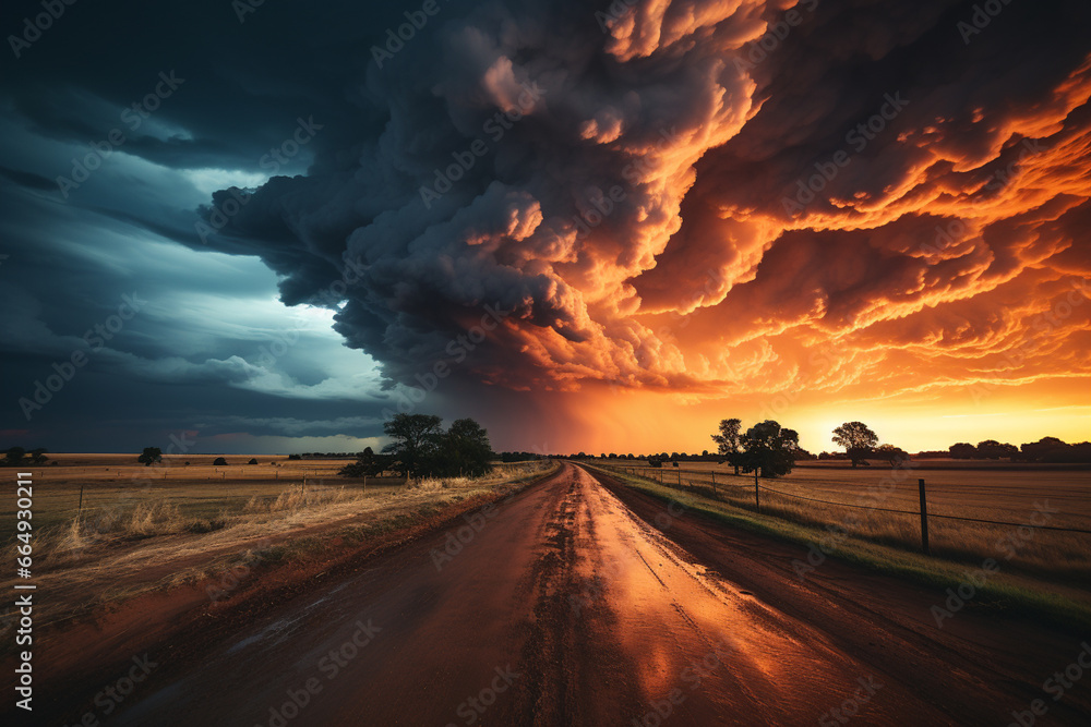 Aufkleber a time-lapse video capturing the dramatic transformation of a thunderstorm as it rolls across the ho
