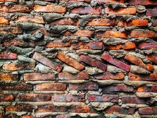 Orange brick wall design background.