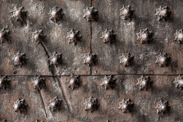 Ancient wooden spiked door detail i